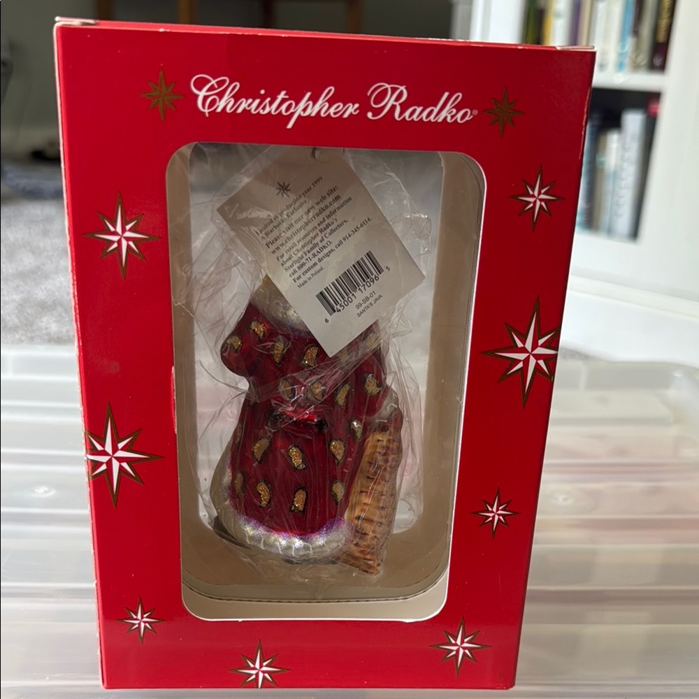 Christopher Radko Festive Santa Ornament - Picture 2 of 4
